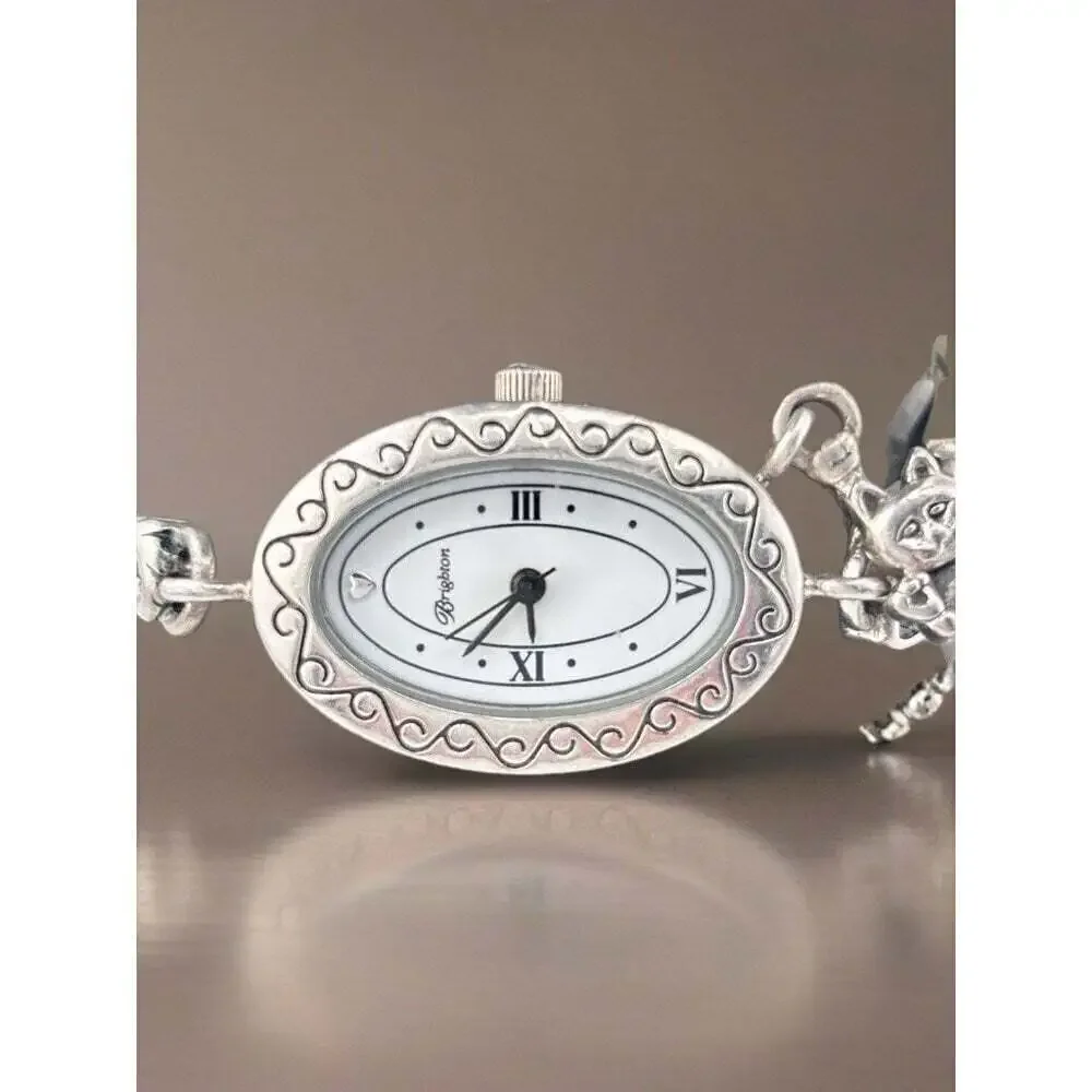 Brighton PEDIGREE CAT Charm Watch Works Great New Battery- Cat Lovers!!